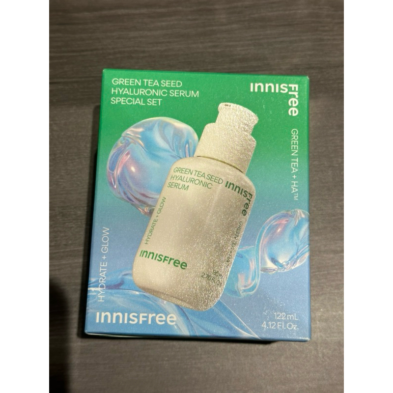 #白  Innisfree 綠茶籽玻尿酸保濕精華組