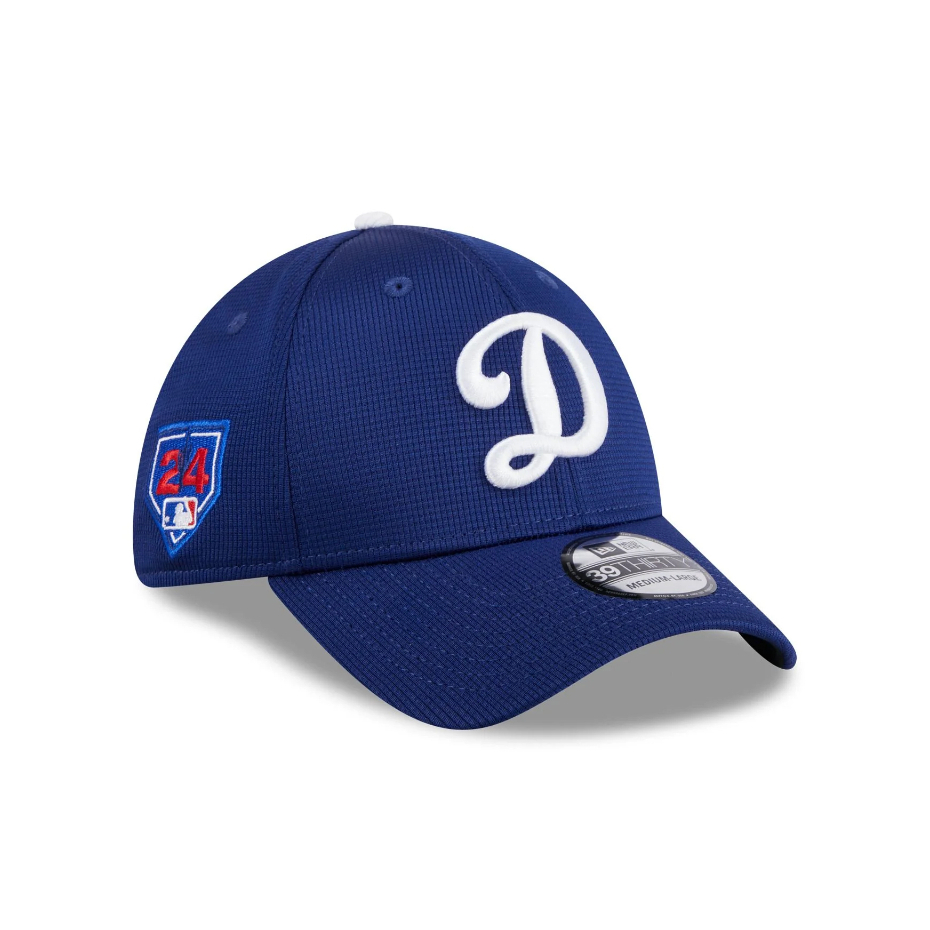 New Era MLB 洛杉磯道奇 2024 春訓 39THIRTY 硬版 全封 鬆緊帶 彎帽