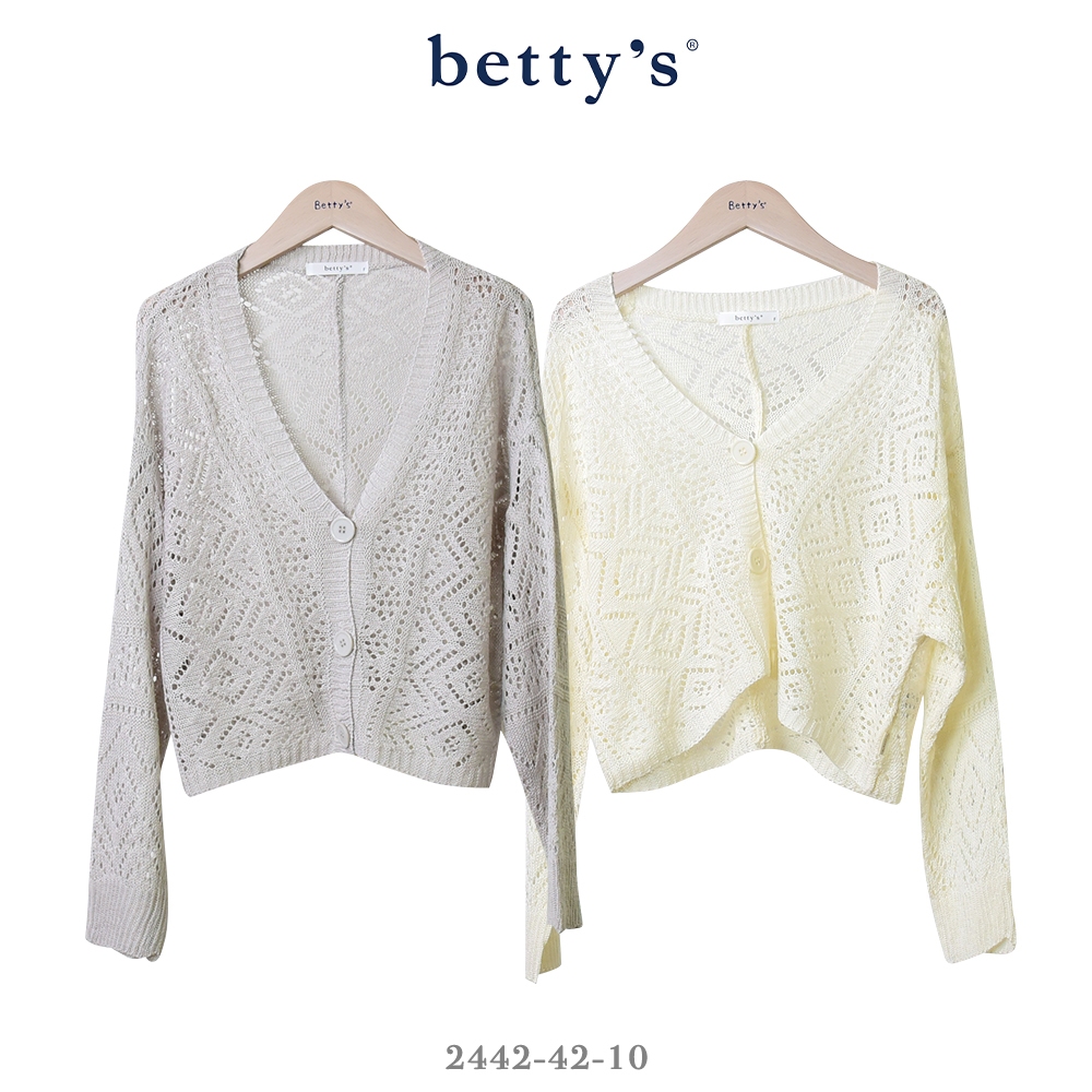 betty’s專櫃款(41)短版針織洞洞開襟上衣(共二色)
