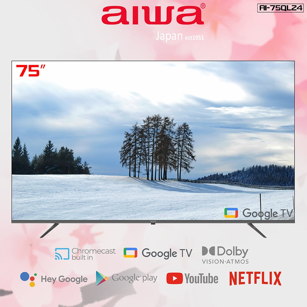 AIWA 日本愛華 75吋4K HDR Google TV QLED量子點智慧聯網液晶顯示器(AI-75QL24)