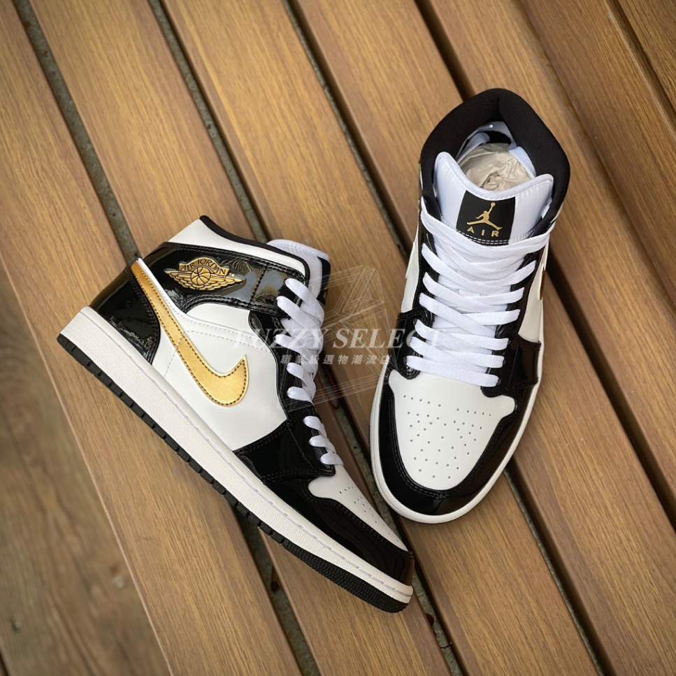 【逢甲 FUZZY】Air Jordan 1 Mid SE Black Gold 漆皮 黑金 852542-007