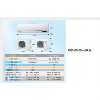 【國際~ 蘆荻電器】UX頂級旗艦CU-UX63BHA2.CS-UX63BA2另售-RAC-63NP/RAS-63NJP