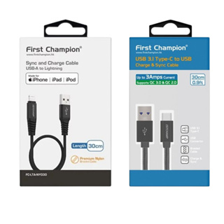 現貨🎉First Champion USB-A to Type C Lightning 30CM / 100CM 充電線