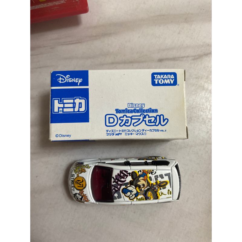 Tomica 絕版 中製 Disney 迪士尼 抽抽樂 第3彈 Mazda Mpv 白色米奇休旅車 (盒微損)