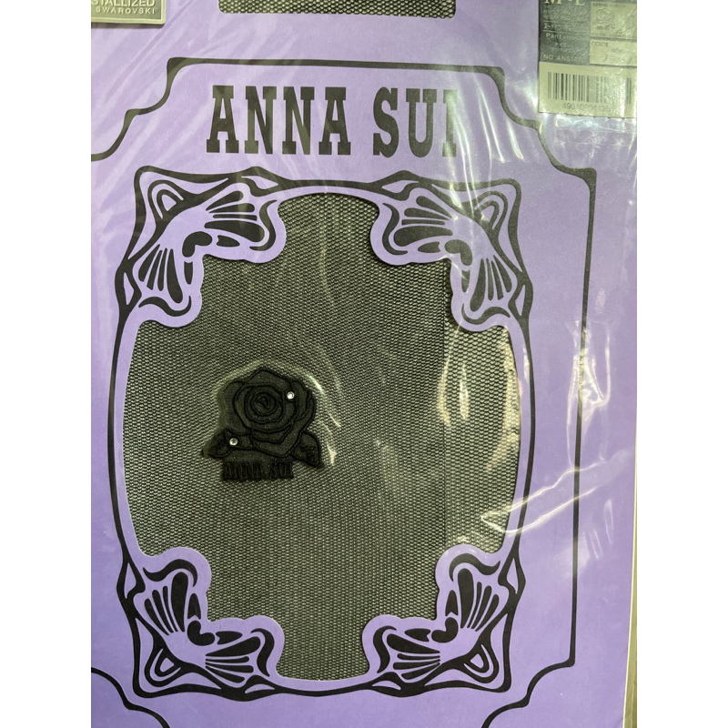 全新未拆 日製 ANNA SUI 左腳裸 玫瑰 施華若士奇 水鑽 褲襪