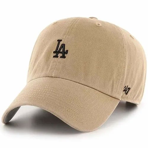 【'47 Brand】MLB LA BASE RUNNER CLEAN UP 洛杉磯道奇 老帽 棒球帽 (卡其x黑字)