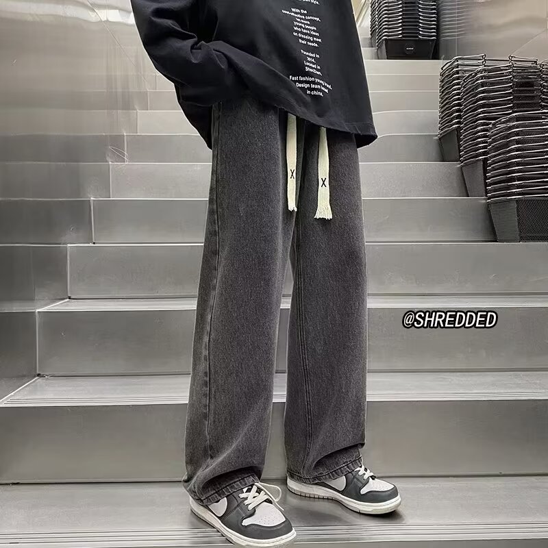 現貨！隔日達！ 牛仔褲男 直筒褲 新品牛仔褲 褲子男 寬褲 工裝牛仔褲  美式闊腿褲 寬鬆直筒褲 褲子 直筒牛仔褲 長褲