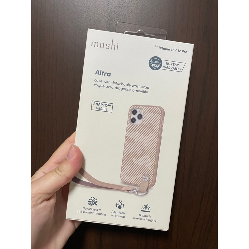 二手🏷️Moshi Altra for iPhone 12/12pro腕帶保護殼 手機殼 奶茶色