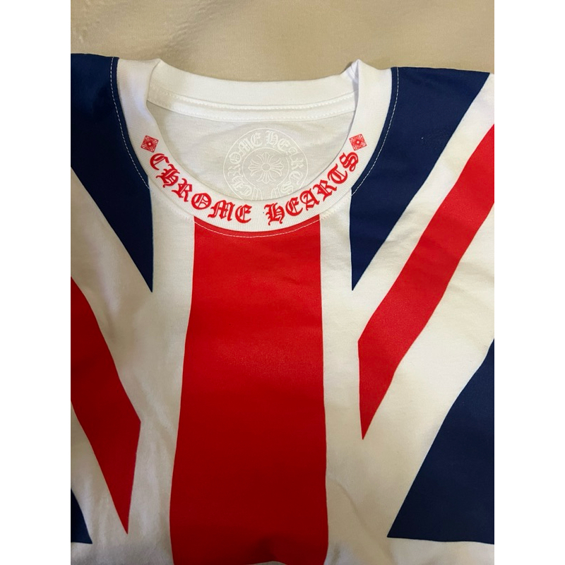 CHROME HEARTS 克羅心 經典Logo 白色短袖T恤，白T 限量英國國旗 全新正品保存如圖附購證