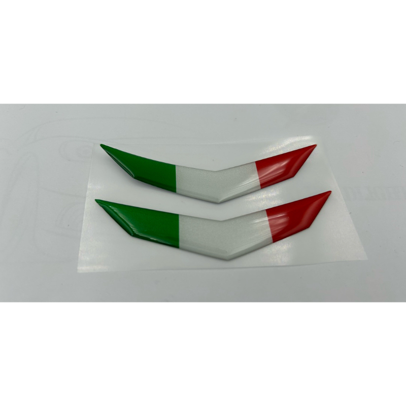 6D貼紙 義大利 國旗 貼紙 盾牌 飛鏢 VESPA DUCATI 車標 反光 小國旗 迴力鏢 保桿貼 義式貼紙