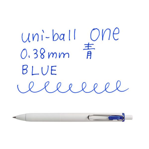 三菱˙uni-ball one 超細 UMN-S-38  (33) 0.38mm白桿 自動鋼珠筆 藍字
