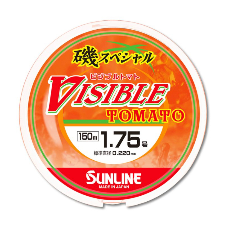 ◂鶴本🐽釣具▸ SUNLINE 磯VISIBLE TOMATO 150M 磯釣尼龍浮水線 （橘色）
