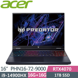 ACER Predator PHN16-72-9000 黑(i9-14700HX/32G/1TB SSD/RTX4070