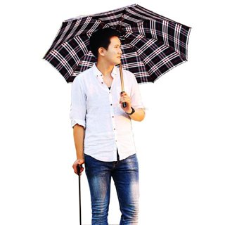 買一送一【拐杖傘 雨傘】央帶分離式拐杖傘(雨傘+拐杖)自動休閒傘-拐杖雨傘 雨傘拐杖 直傘 手杖傘 晴雨傘【配配大賣場】