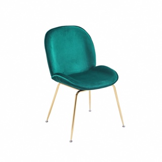 整新品030502貝殼絨布鍍金腳餐椅-綠色(腳架沒腳墊)