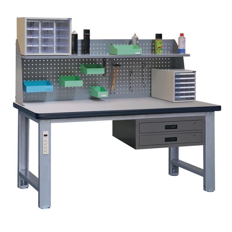 【DS103-13】二抽吊櫃重型工作桌(含掛板) WHD-PYL-150