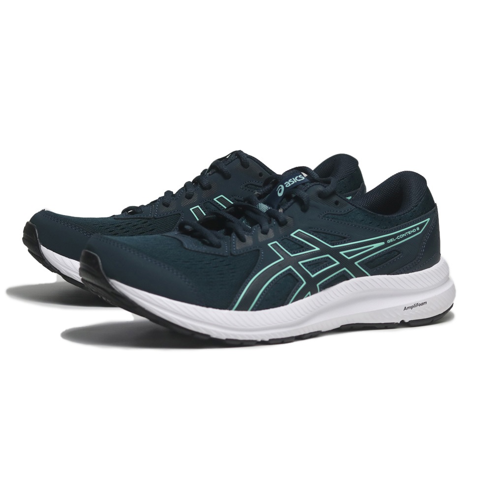 ASICS 慢跑鞋 GEL-CONTEND 8 深藍綠 4E寬楦 路跑 男 1011B492410