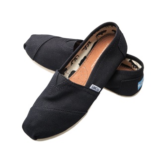 【22cm】TOMS 女 經典 黑色 素面 Classic Canvas 純色 舒適休閒鞋 平底鞋 懶人鞋 帆布鞋