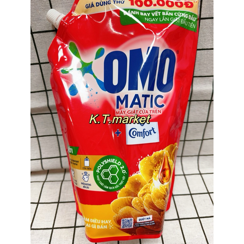 越南 🇻🇳omo 洗衣精 Nước Giặt OMO Matic Khử Mùi (Túi 1800ml)