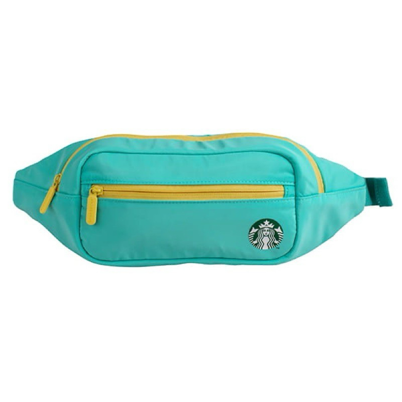 Starbucks星巴克輕巧腰肩側背二用包黃綠色(二手)