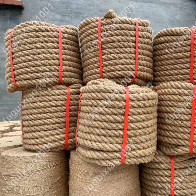 【楓葉精品】黃粗麻繩繩子手工DIY細麻繩捆綁複古弔燈麻繩裝飾品照片墻拔河繩#fuguixiao