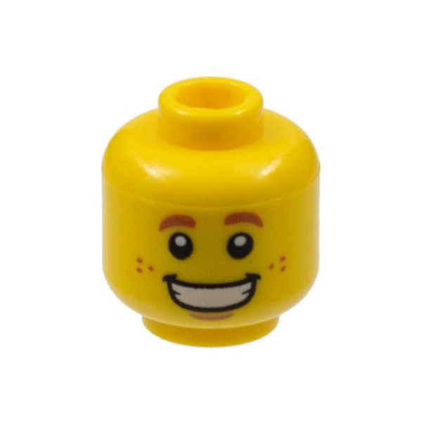 【樂高大補帖】LEGO 樂高 黃色 熱狗小販 微笑 人偶包 人頭 人偶頭【3626cpb1815/71018】