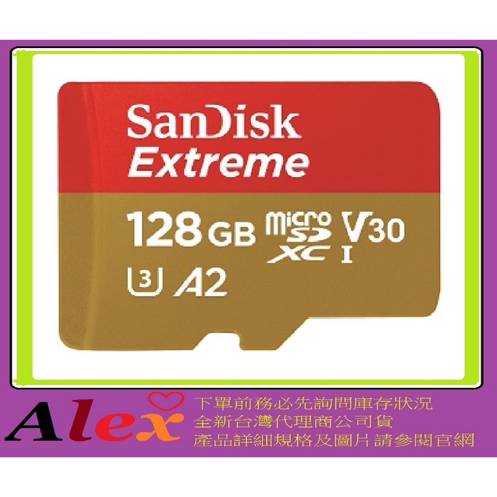 SanDisk Extreme Micro SDXC MicroSD 128G 128GB U3 A2記憶卡