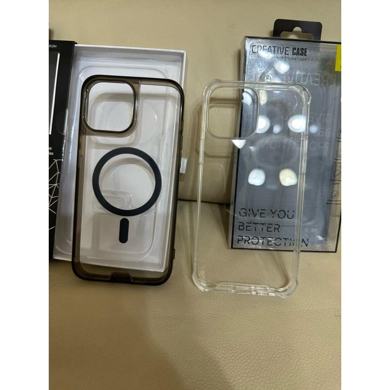 iPhone 13 Pro Max hoda 兼容MagSafe 磁吸晶石玻璃軍規防摔保護殼 二手 透黑色+透明殼！