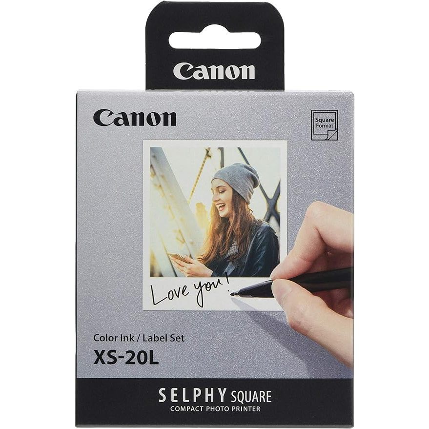 CANON XS-20L SELPHY SQUARE 彩色墨水/標籤套裝適用於佳能 SELPHY SQUARE QX10