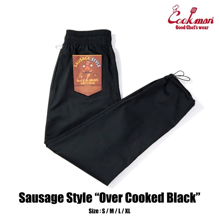 COOKMAN USA 231-41870 Chef Pants 下縮口 廚師褲 / 休閒長褲 (黑色) 化學原宿