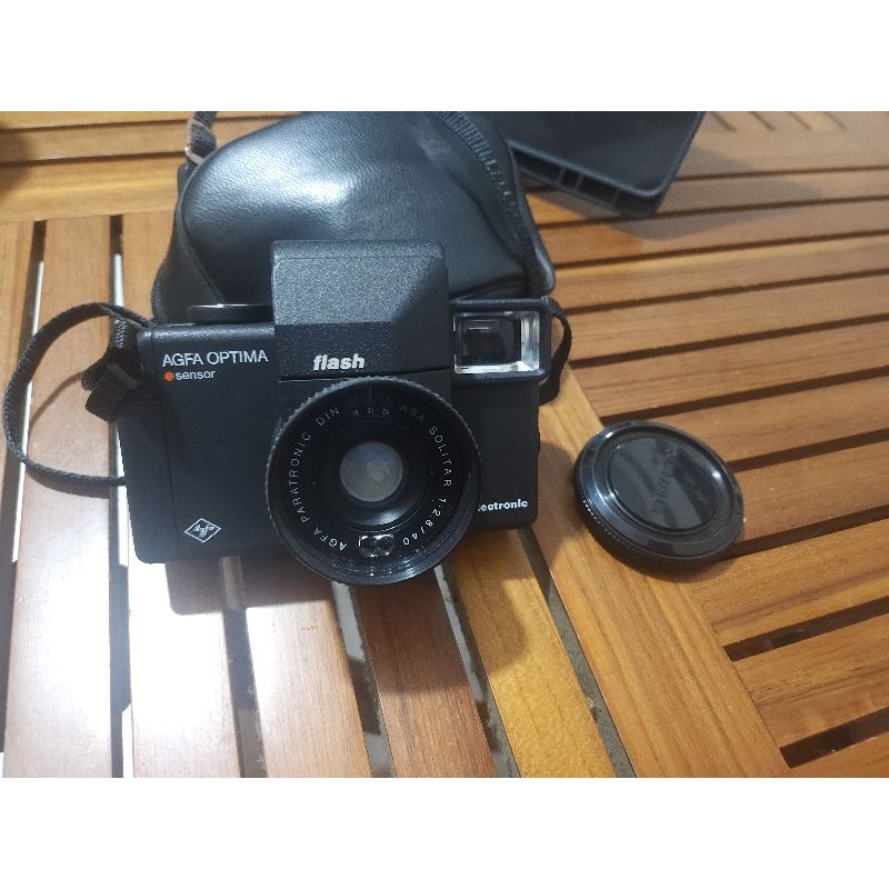 早期收藏經典德國大紅鈕系列輕便相機 AGFA OPTIMA flash內建閃光燈漂