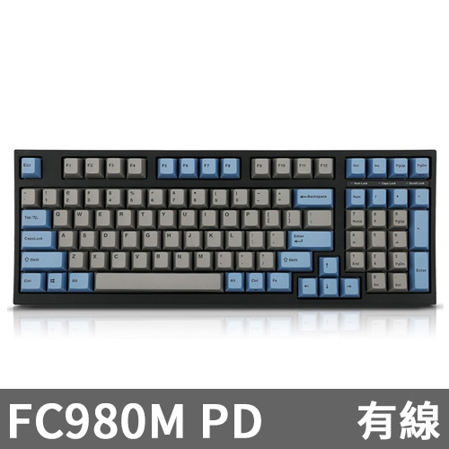 [二手] LEOPOLD FC980M PD 經典藍灰機械鍵盤｜雷刻注音版 (茶軸)