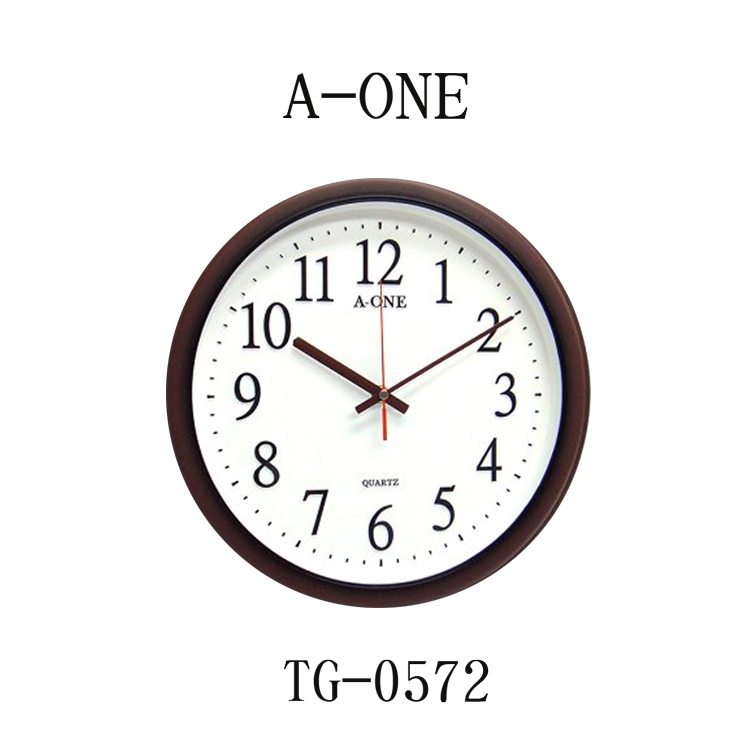 【WANgT】A-ONE TG-0572 棕色典雅圓框數字掃描機芯掛鐘