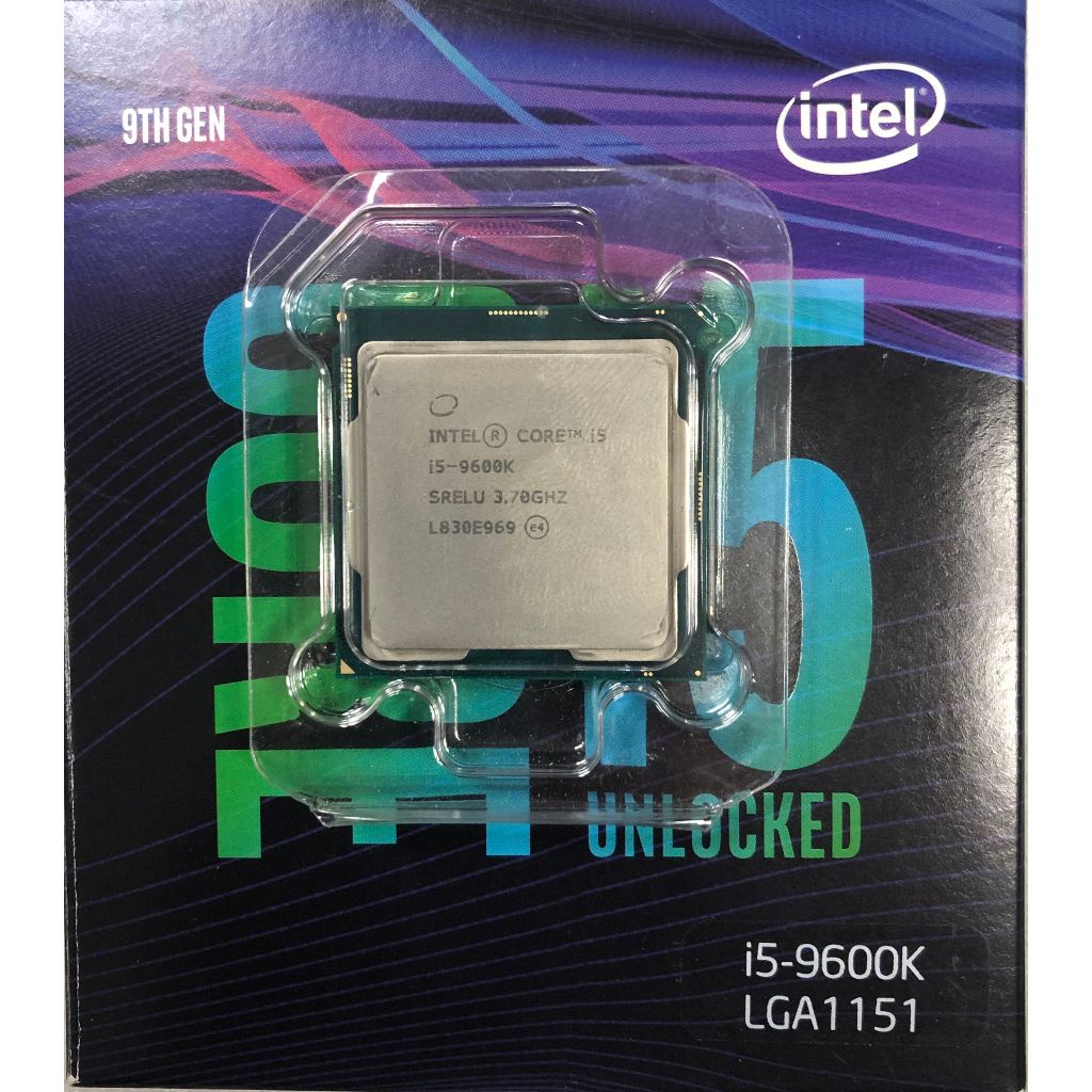 售 Intel 9代CPU i5-9600K 無內顯 超頻 6核6緒 (過保原盒-不含風扇) 捌