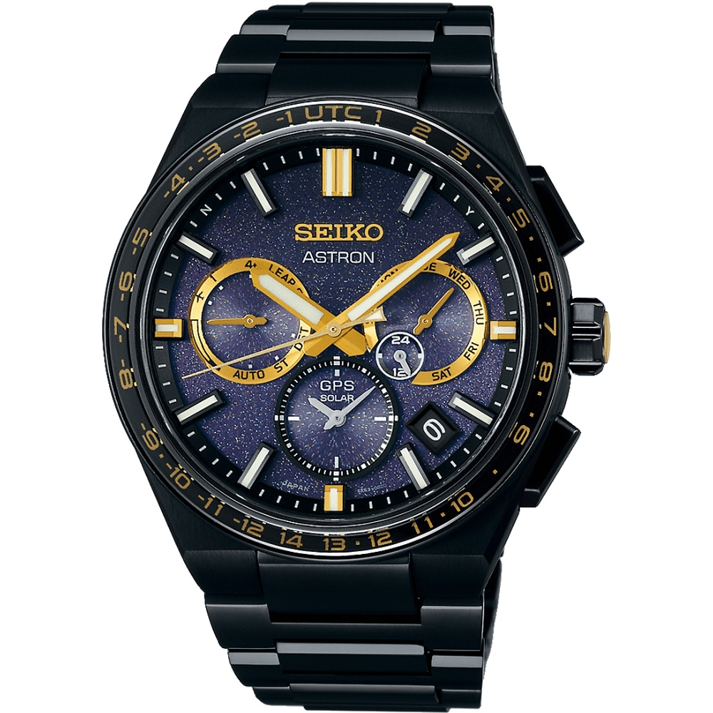 SEIKO 精工 黑標 Astron 太陽能GPS衛星 鈦金屬 腕錶 (5X53-0CH0SD／SSH145J1)