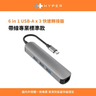 【免運】HyperDrive 6-in-1 USB-C Hub 銀