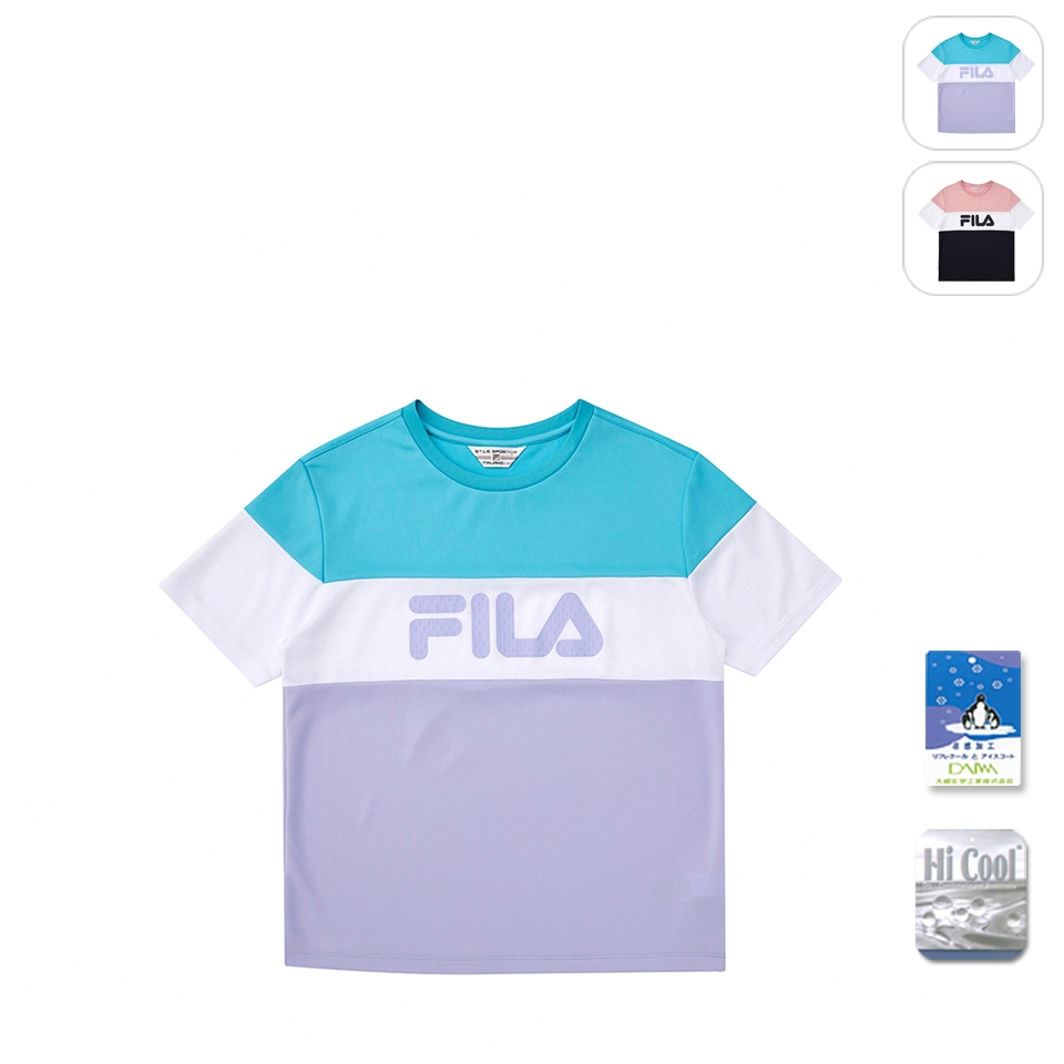 【FILA】女性 短袖 吸濕排汗 運動圓領T恤-紫色 5TEX-1490-PL