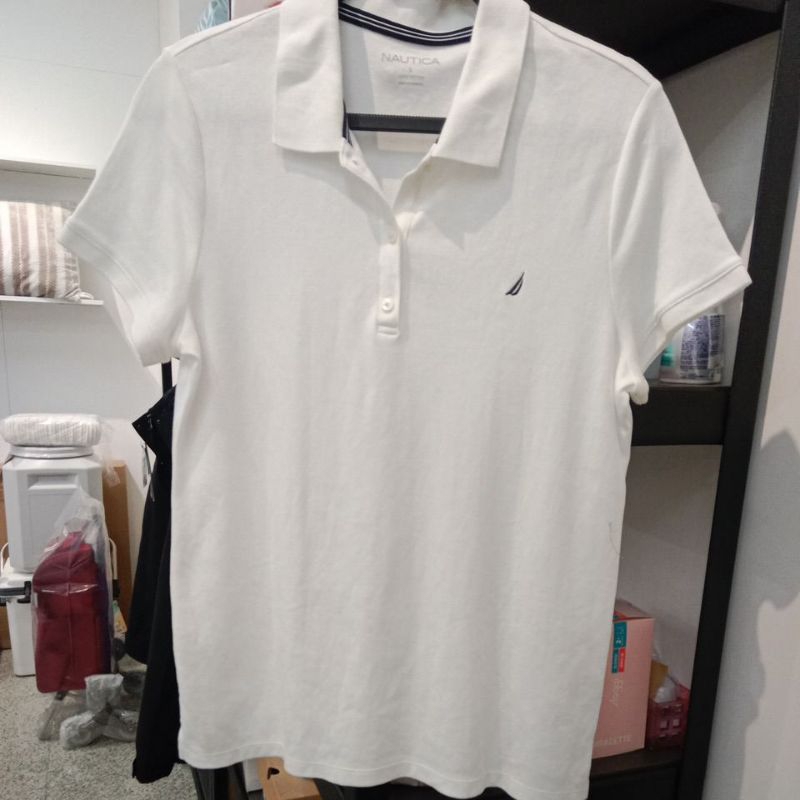 NAUTICA 女短袖POLO衫 白色 L