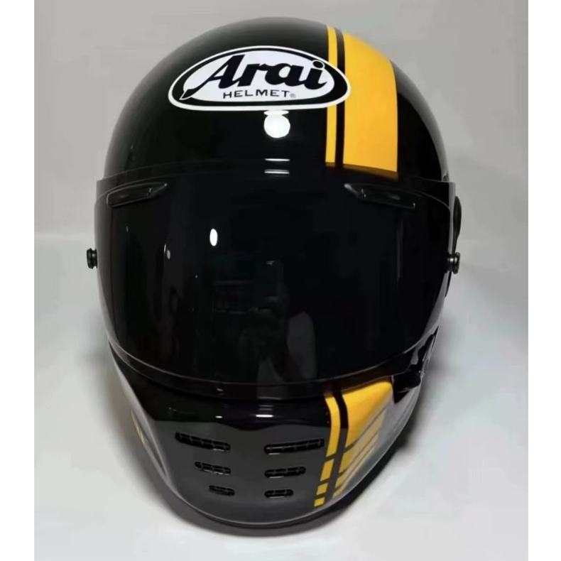 Arai neo 全罩 黑黃色 幸運70 復古全罩 個性復古巡航 哈雷太子 機車安全帽 復古安全帽 雙D安全扣