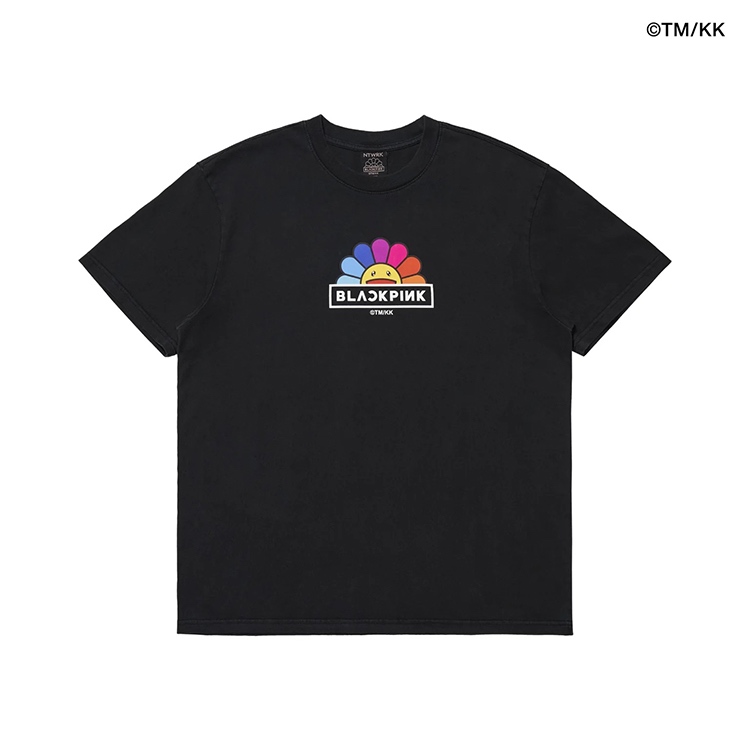「現貨」BLACKPINK + 村上隆︱彩虹小花T恤 黑色 S號