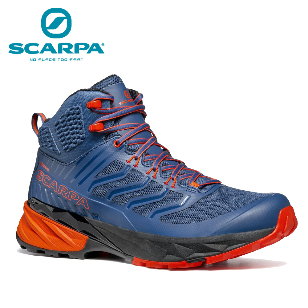 d1choice精選商品館 義大利【SCARPA】RUSH MID GTX Ｍ 男款輕量化中筒登山鞋 藍/嘉年華