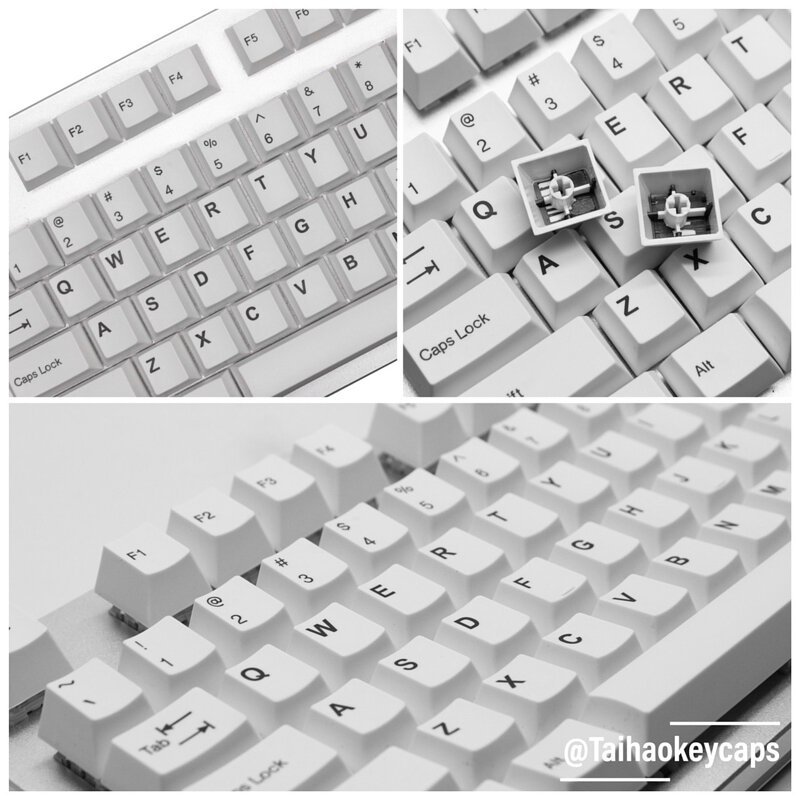 太豪 TAIHAO 雙色鍵帽 Cubic 白鍵黑字 方形鍵帽 BoW ABS 130鍵 機械鍵盤