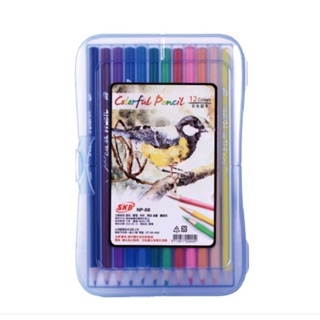 全新 SKB 12色 彩色鉛筆 繪畫 塑膠 盒裝 攜帶方便 實用 禮物 兒童 粉彩筆