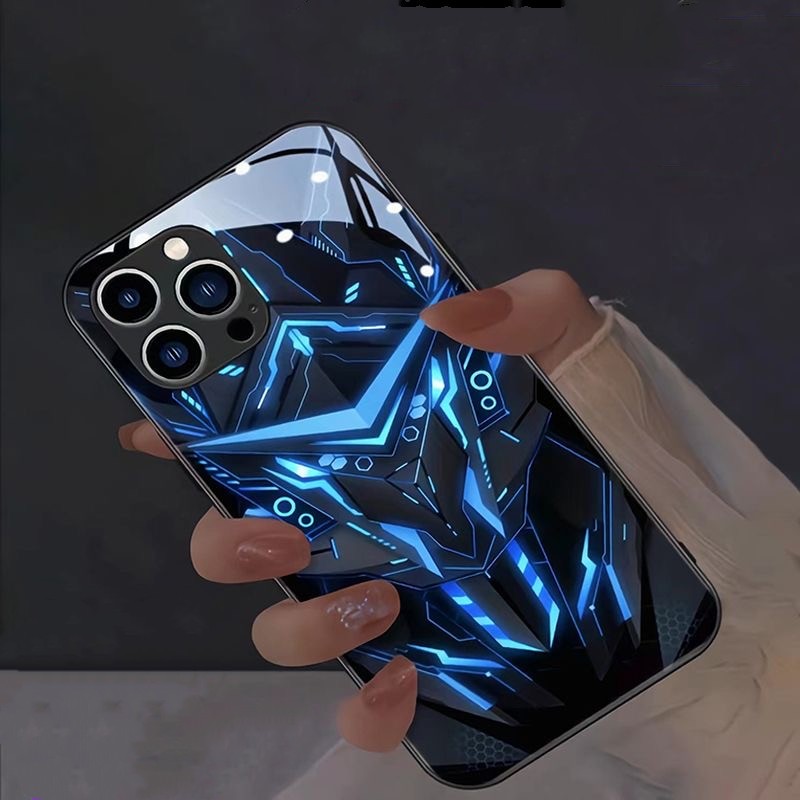 iphone 15 11 13 12 11 Pro Max X XR XS MAX機器小超人來電發光玻璃殼