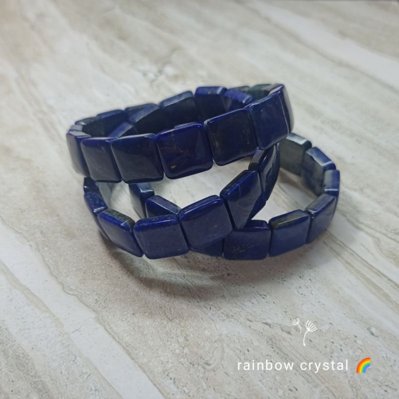 rainbow crystal 🌈天然青金石手排 11.5mm 阿富汗青金石 藍色水晶