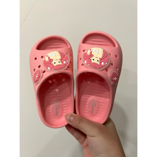 全新｜Disney 迪士尼童鞋 不對稱立體造型防水厚底拖鞋 兒童拖鞋 -美人魚-粉15