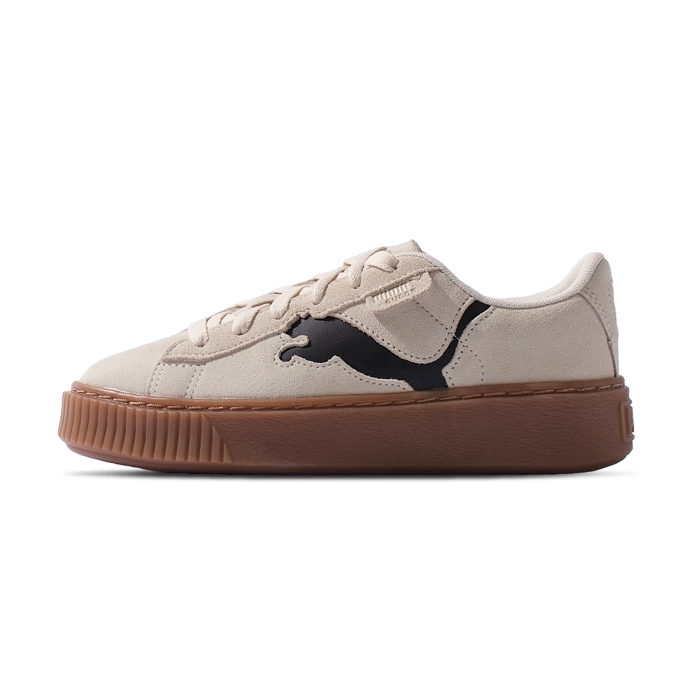 Puma Suede Platform Cutout Wns 女鞋 米白色 麂皮 微厚底 休閒鞋 39723302