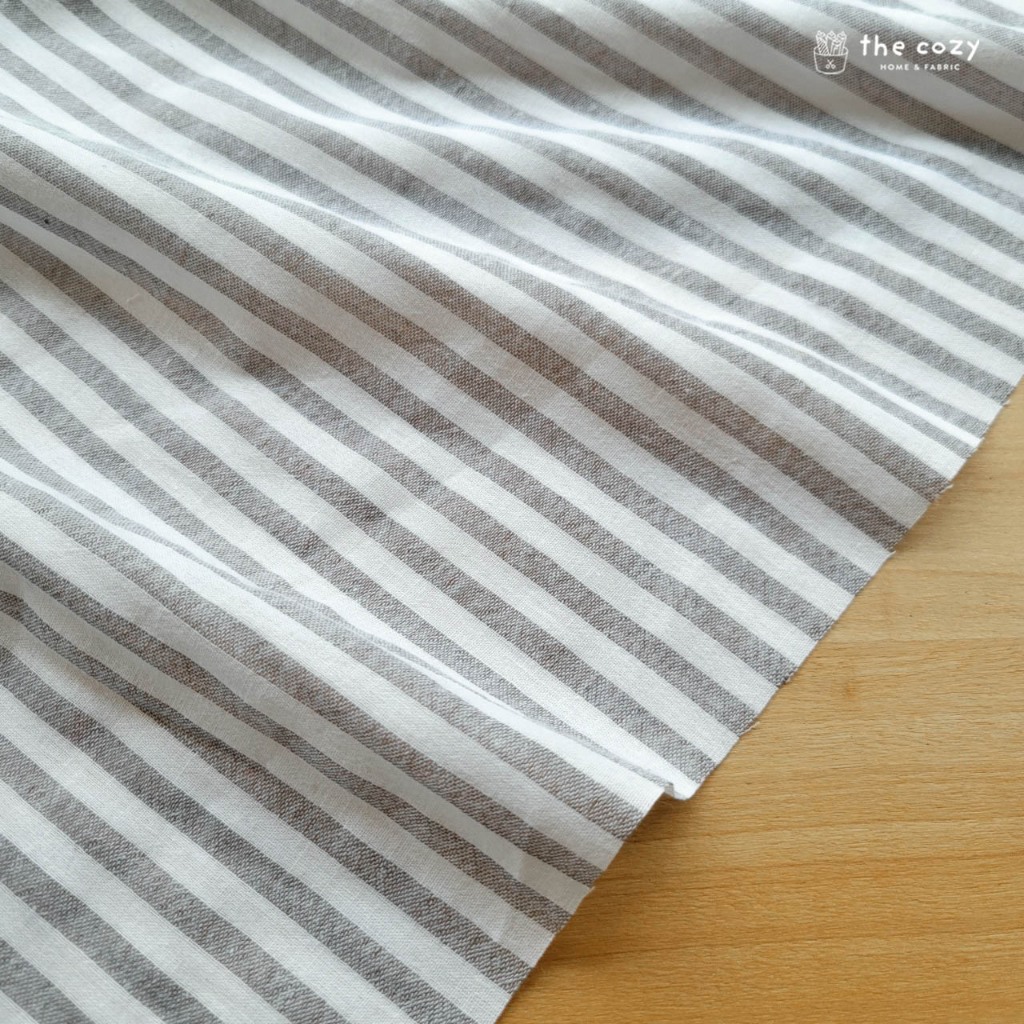 樂可布品 棉布 [grey] 條紋布 薄棉 抱枕套 窗簾 門簾 桌巾 茶席 布 拼布 桌巾布 窗簾布 布料