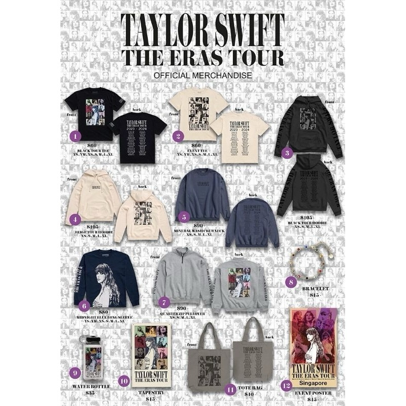 Taylor Swift THE ERAS TOUR 新加坡官方周邊 衣服