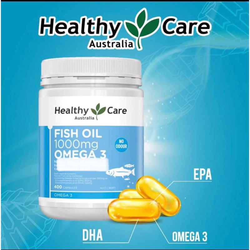 Healthy care澳洲深海魚油，一瓶400顆膠囊效期限2026/12月